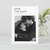 Elegante typografie foto Save the Date uitnodiging (Staand voorkant)