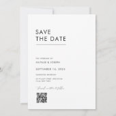 Elegante typografie foto Save the Date uitnodiging (Achterkant)