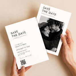 Elegante typografie foto Save the Date uitnodiging