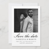 Elegante typografie foto trouw save the date (Voorkant)