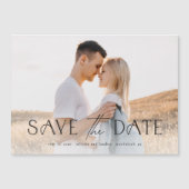 Elegante typografie foto trouwkaart Save The Date Magnetische Uitnodiging (Voorkant)