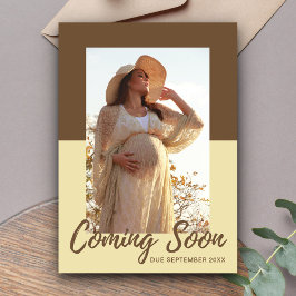 Elegante typografie foto zwangerschap aankondiging
