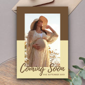 Elegante typografie foto zwangerschap aankondiging