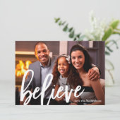 Elegante typografie Geloof Foto Kerstmis Feestdagenkaart (Staand voorkant)