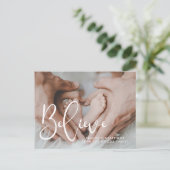 Elegante typografie Geloof Vakantiefoto Briefkaart (Staand voorkant)