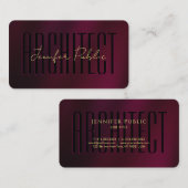 Elegante Typografie Gold Text Script Luxe Architec Visitekaartje (Voorkant / Achterkant)