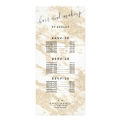 elegante typografie goud glitter marble hair make- reclamekaart (Achterkant)