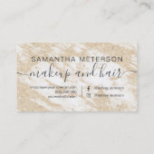 elegante typografie goud glitter witte marmer klantenkaartje (Achterkant)