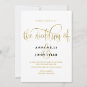 Elegante Typografie Gouden Folie Wedding Kaart (Voorkant)