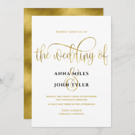Elegante Typografie Gouden Folie Wedding Kaart