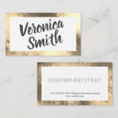 Elegante typografie / gouden rand visitekaartje (Voorkant / Achterkant)