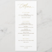Elegante typografie gouden script bruiloft diner menu (Voorkant)