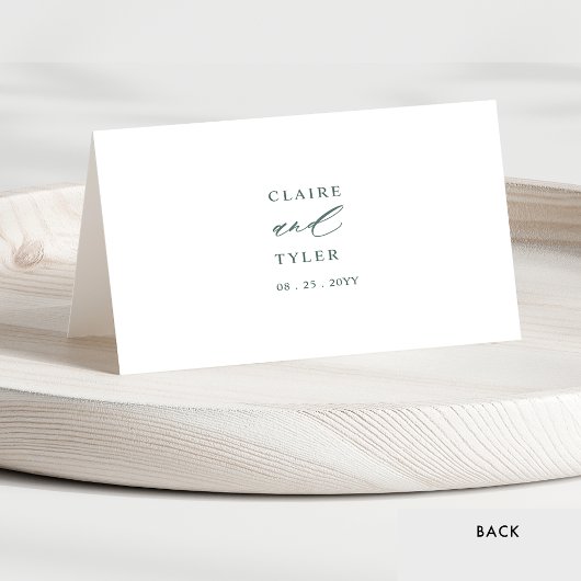 Elegante Typografie Groene Trouwplaats Kaarten