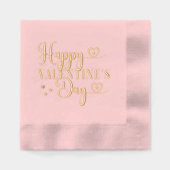 Elegante typografie Happy Valentine's Day Stamped Folie Servetten (Voorkant)