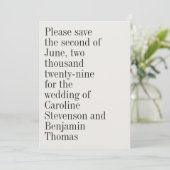 Elegante typografie Hedendaagse foto QR-code Save The Date (Staand voorkant)