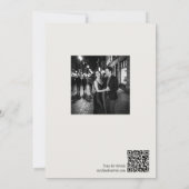 Elegante typografie Hedendaagse foto QR-code Save The Date (Achterkant)