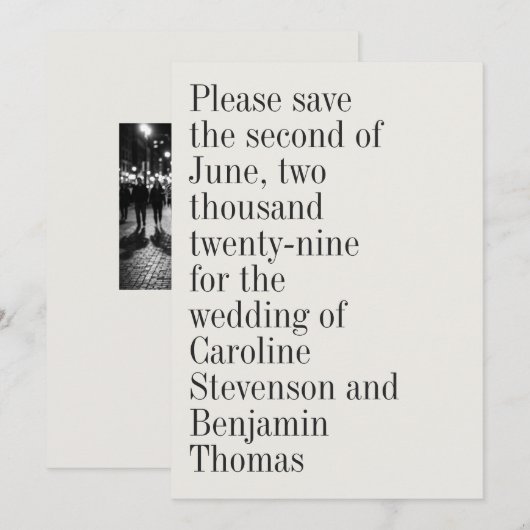 Elegante typografie Hedendaagse foto QR-code Save The Date (Voorkant / Achterkant)