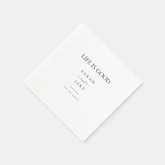 Elegante Typografie: het leven is goed Moderne bru Servet (Hoek)