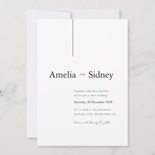 Elegante Typografie Horizontale Fotobruiloft Kaart (Achterkant)