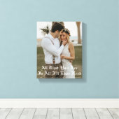 elegante typografie huwelijksfoto jubileum canvas afdruk (Insitu (Houten vloer))