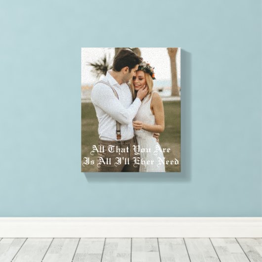 elegante typografie huwelijksfoto jubileum canvas afdruk (Insitu (Houten vloer))