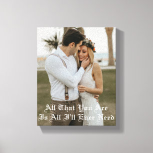 elegante typografie huwelijksfoto jubileum canvas afdruk