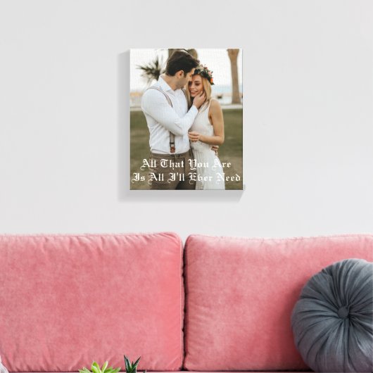 elegante typografie huwelijksfoto jubileum canvas afdruk (Insitu (Woonkamer))