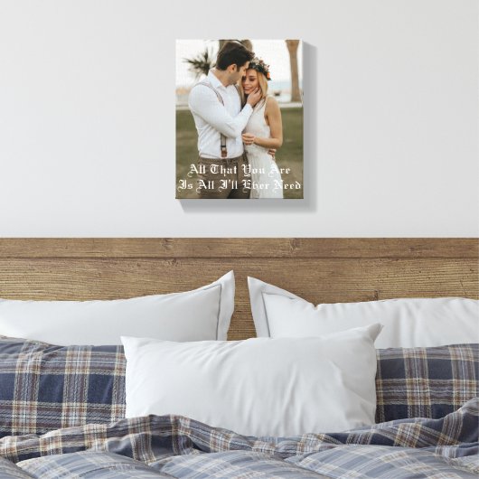 elegante typografie huwelijksfoto jubileum canvas afdruk (Insitu (Slaapkamer))