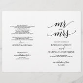 Elegante typografie huwelijksprogramma's in zwart (Voorkant)