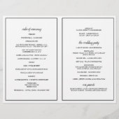 Elegante typografie huwelijksprogramma's in zwart (Achterkant)
