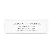 Elegante typografie ingelijst bruiloft retour adre etiket (Voorkant)