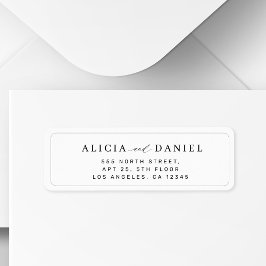 Elegante typografie ingelijst bruiloft retour adre etiket
