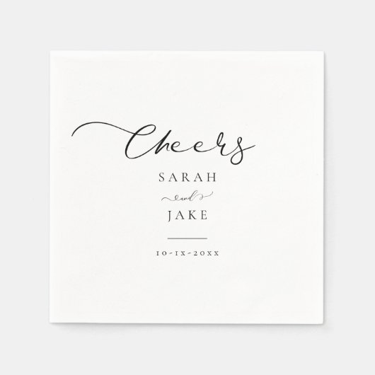 Elegante Typografie: juichen Moderne bruiloft Servet (Voorkant)