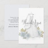 Elegante typografie kalligrafie script bruidsjurk bedankkaart (Voorkant / Achterkant)