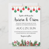 elegante typografie kerst trouwkaarten kaart (Voorkant)