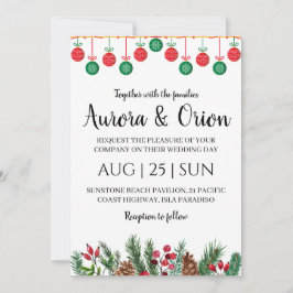 elegante typografie kerst trouwkaarten kaart