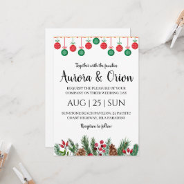elegante typografie kerst trouwkaarten kaart