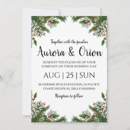 elegante typografie kerst trouwkaarten kaart