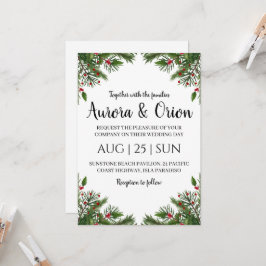 elegante typografie kerst trouwkaarten kaart