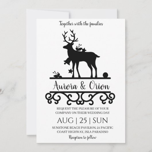 elegante typografie kerst trouwkaarten kaart (Voorkant)