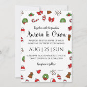 elegante typografie kerst trouwkaarten kaart (Voorkant)