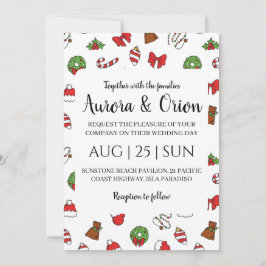 elegante typografie kerst trouwkaarten kaart