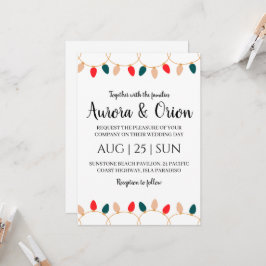 elegante typografie kerst trouwkaarten kaart