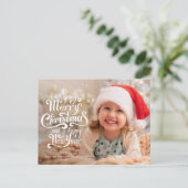 Elegante typografie Kerstgroeten Briefkaart (Staand voorkant)