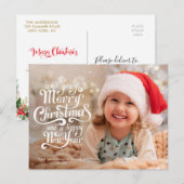 Elegante typografie Kerstgroeten Briefkaart (Voorkant / Achterkant)