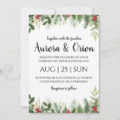 Elegante typografie Kerstmis trouwkaarten Kaart (Voorkant)