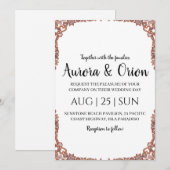 Elegante typografie Kerstmis trouwkaarten Kaart (Voorkant / Achterkant)