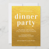 Elegante typografie klassiek gouden dinerfeest kaart (Voorkant)