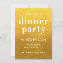 Elegante typografie klassiek gouden dinerfeest kaart