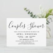 Elegante Typografie Koppels Douche Uitnodiging (Staand voorkant)